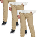 Khaki & Khaki & Khaki 5 3 Pack Boy's Stretch Slim Fit School Uniform Chino Pants